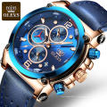 Lumineux en plein air militaire hommes montre-bracelet mode Sport montre à Quartz multi fuseau horaire hommes montre classique OLEVS marque montre